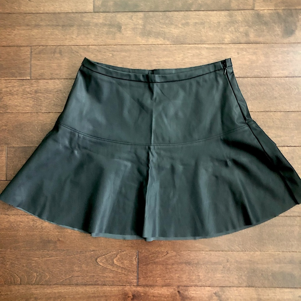 Dex Black Faux Leather Skirt